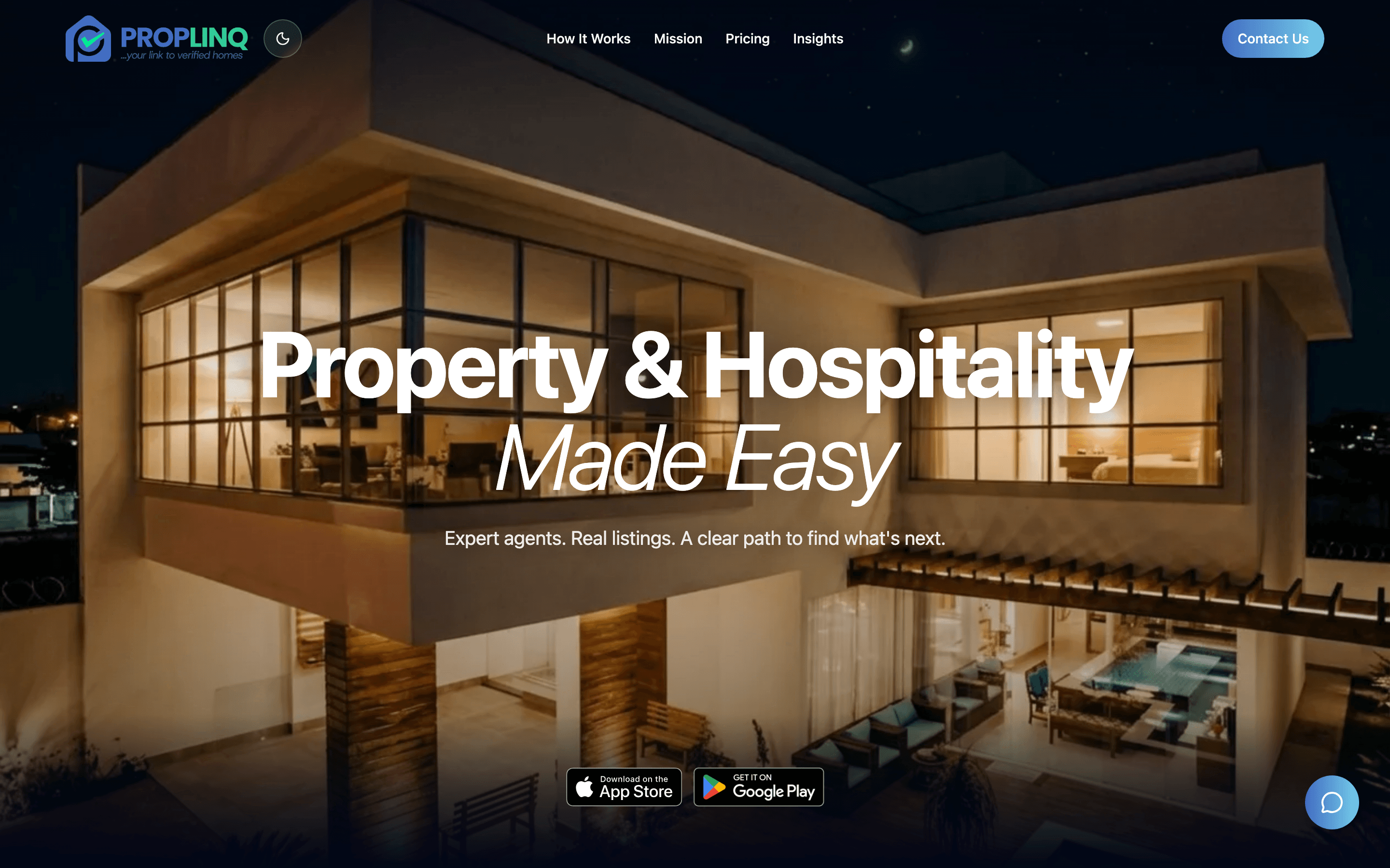 Proplinq property platform homepage.